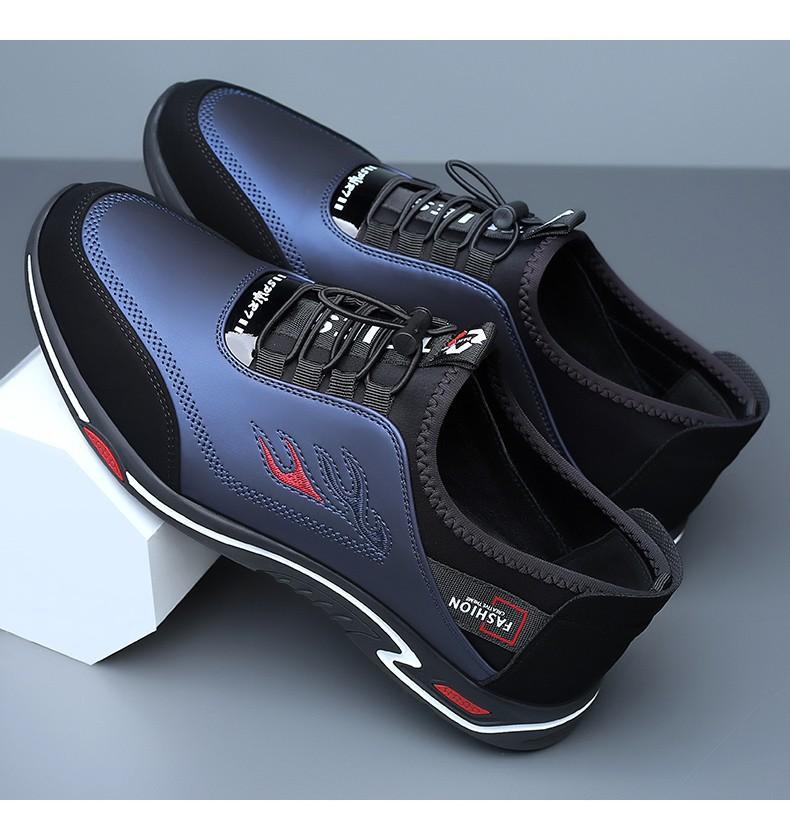 Fashion Men's Shoes Fashion Casual Leather Shoes Outdoor Non Slip Sneakers Soft-soled Leather Driving Shoes Light Walking Flats Loafers