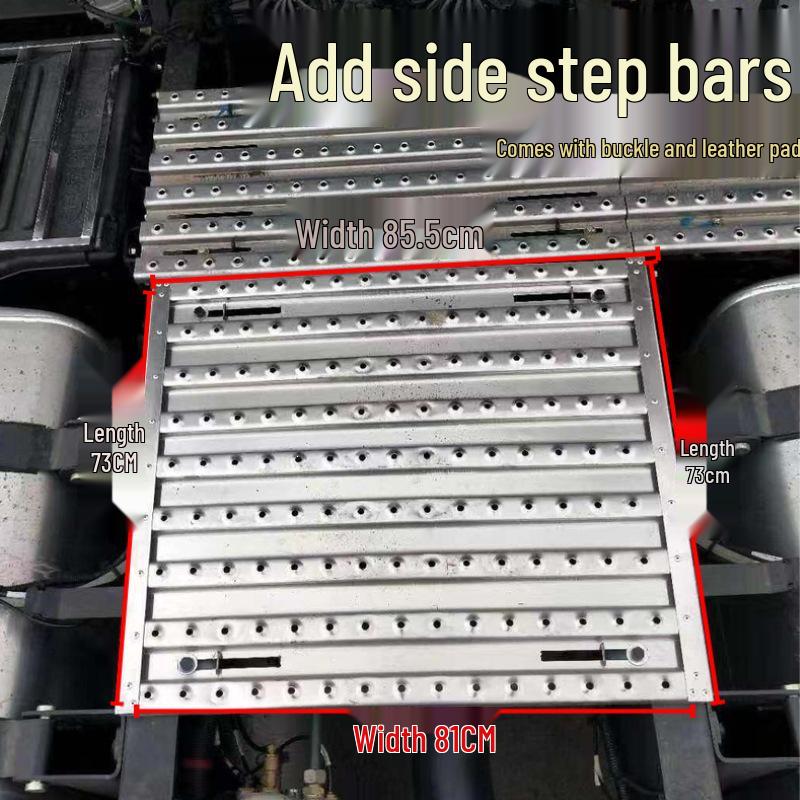 Rear Crossmember Guard Plate and Footrest for Truck Semi-Trailers, Compatible with J6P, DeLong, Tianlong T7 Galvanized Board 85x40cm + 4 Clips