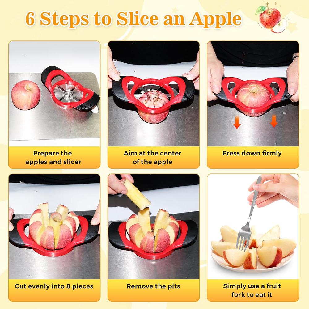Stainless Steel Apple Slicer Corer Super Sharp Apple Cutter Peeler Multifunctional Kitchen Tool for Fruit Cutting7