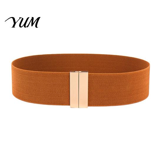 High Quality Elastic Belt Wide Waist Belt, Adjustable Stretchy with Metal Comfortable Stretch Square Buckle, Stylish Slimming Waistband for