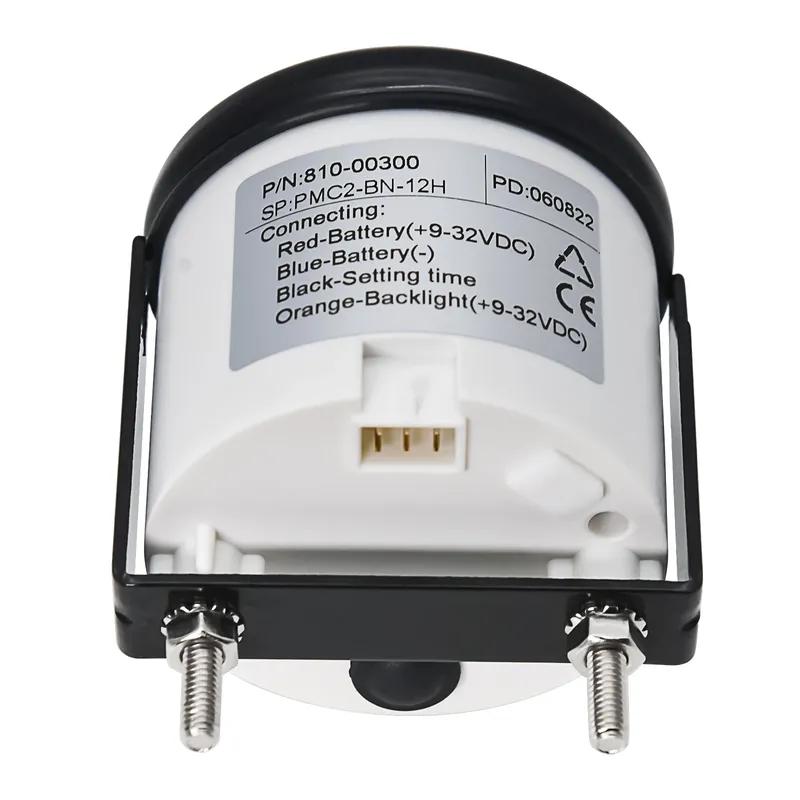 52mm Clock Gauge with Red Backlight 0-12 Hours trument 2inch Hour Meters for Car Boat Yacht Show Clock Meters 9-32V Universal