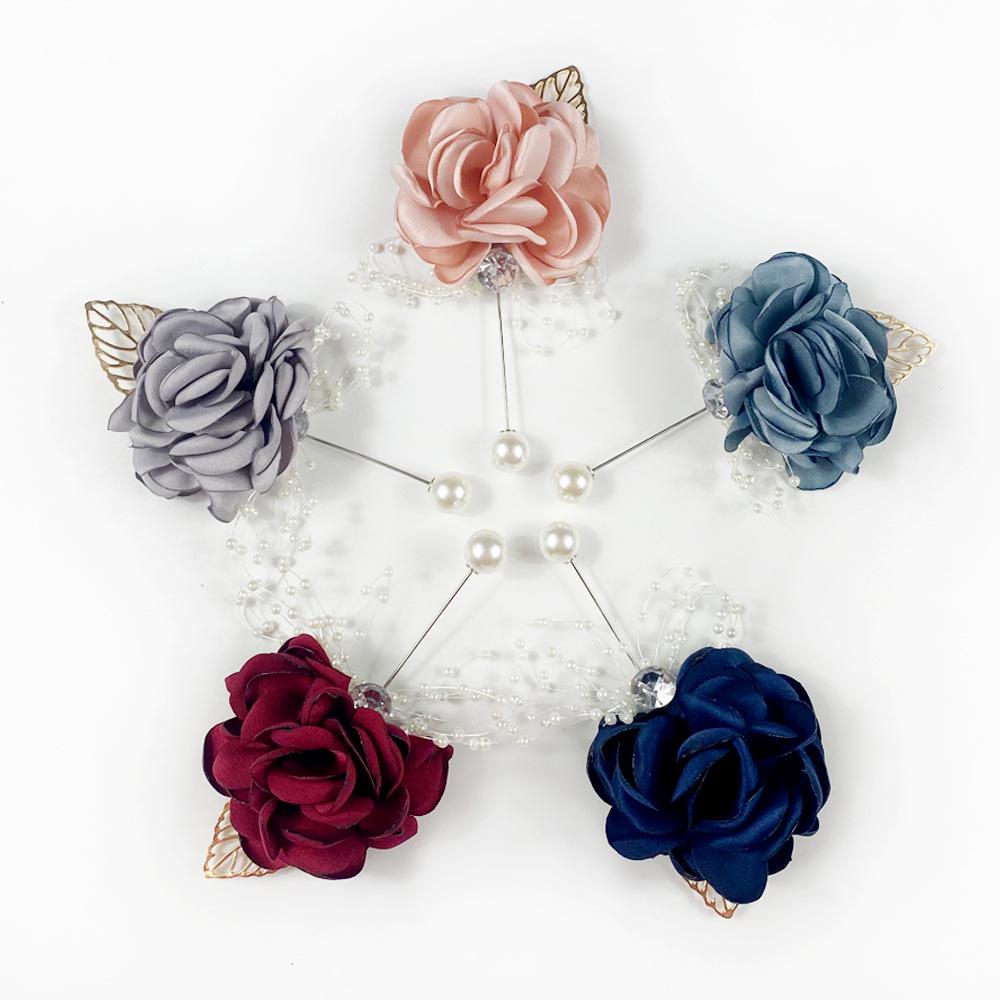 Wedding Boutonniere & Wrist Flower Set - Burned Edge Simulation for Brides, Bridesmaids & Sister Groups
