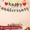 Black Happy Anniversary Banner, Anniversary Party Decorations, We Still Do, Happy Wedding Day Party Supplies Romantic Decorations Black Red Glitter