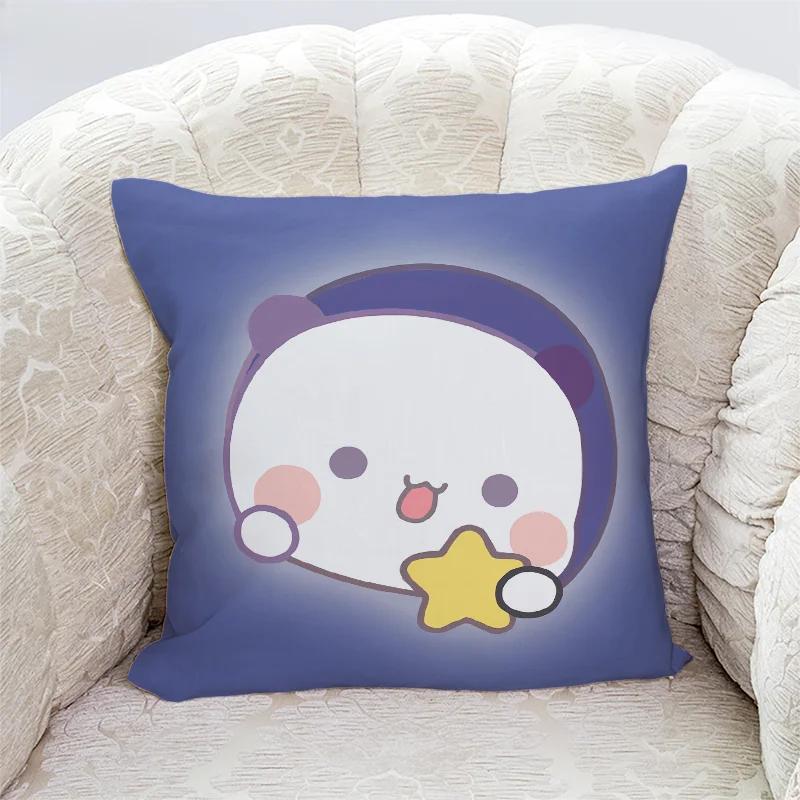 Niedliche Panda Bubu und Dudu Druck Kissenbezüge Heimdeko Kawaii Cartoon Animation Sofakissenbezug Schlafzimmerzimmer Kissenbezüge