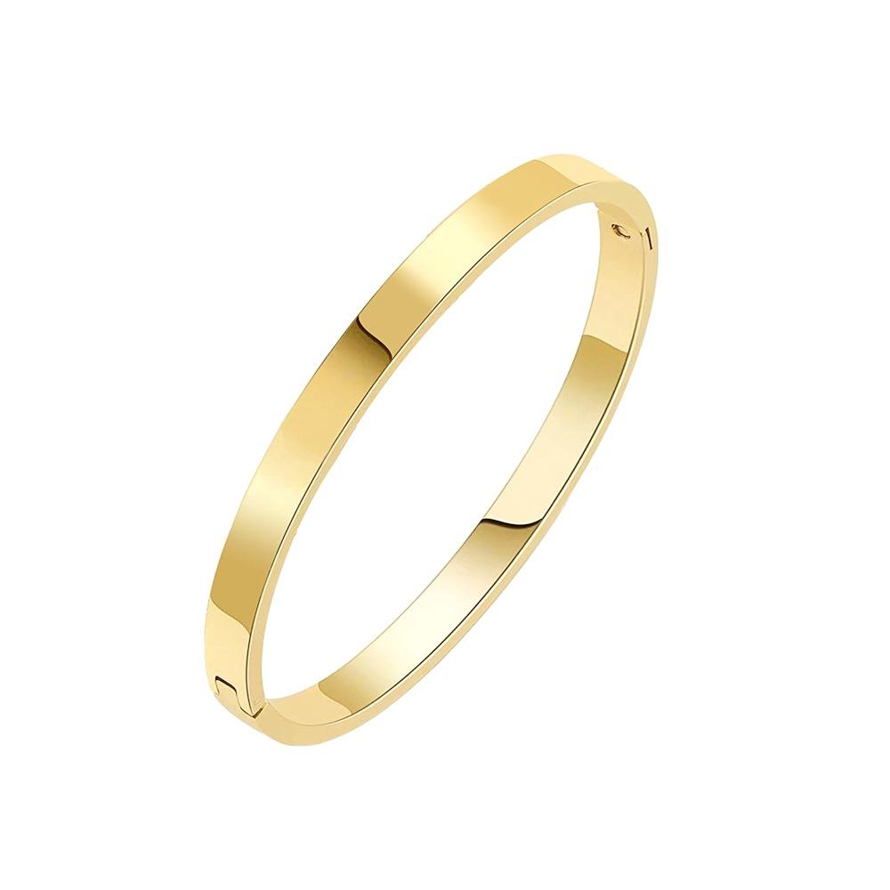 Lady's open bracelet with plain ring of stainless steel, fashionable bracelet