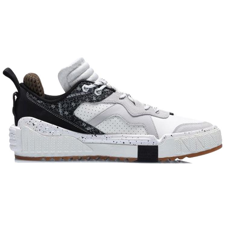 New LiNing 001 Unblock Low Top Skateboard Shoes Men's White Black AGCQ199-5
