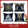 Blue Golden Christmas Snowflakes Cushions Pillowcase Polyester Cushion Cover Throw Pillow Pillowcover Home Car Sofa Decor