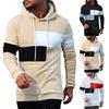 Men's Fashion Colorblock Sweatshirt Men's Drawstring Ribbed Closure Hoodie