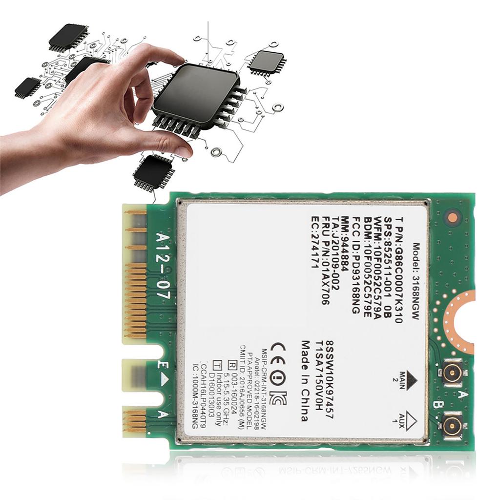 Internet 3168NGW Wireless AC Dual Band Wifi Network Card with Bluetooth 4.2