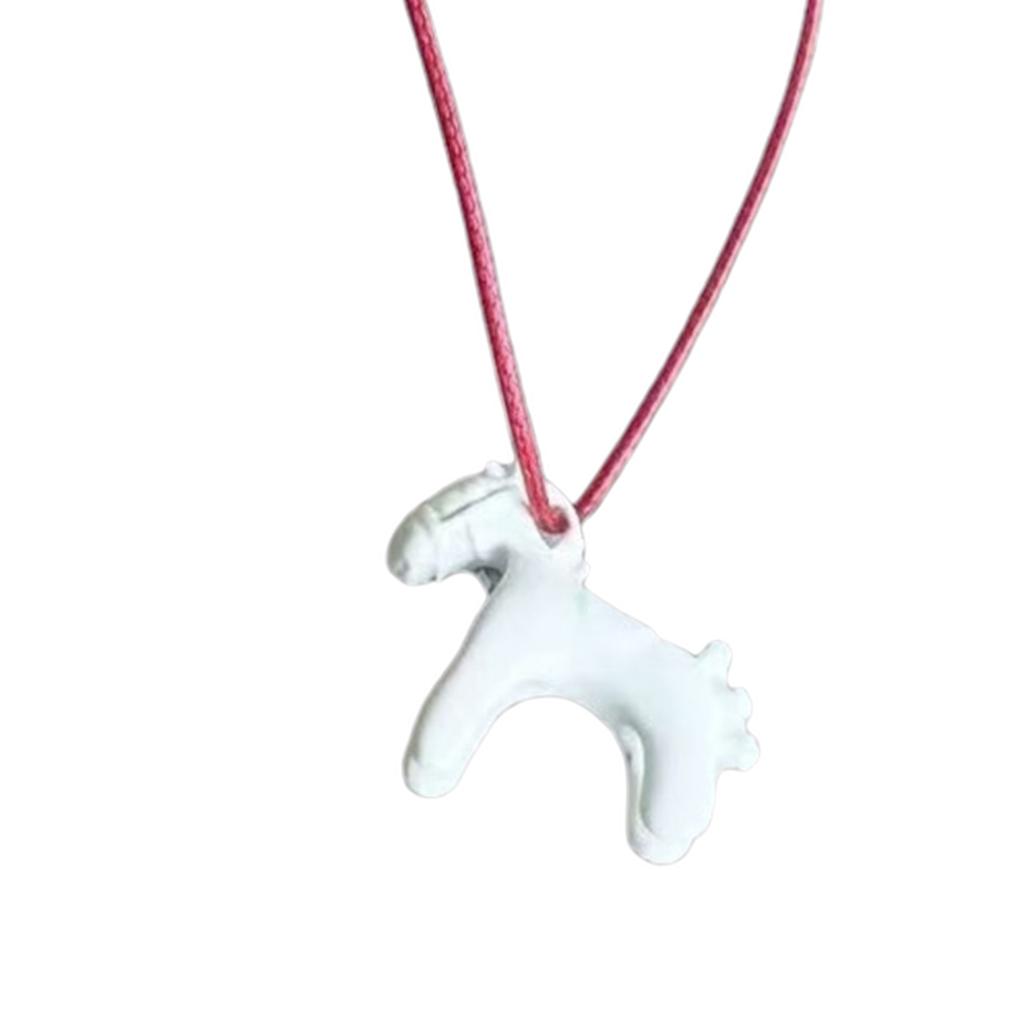 Horse Pendant Necklace Adjustable Horse Charm Necklace for Women Simple Jewelry Accessories