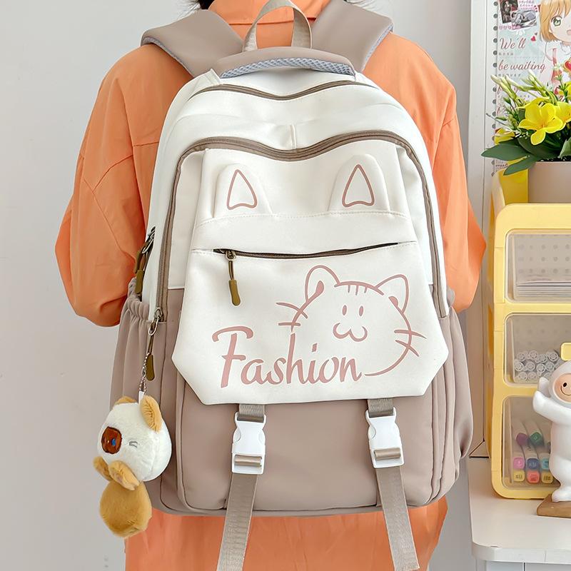 Sac à dos Chat Japonais Charmant Spacieux Cartable Scolaire pour Apprenant Femme Rose Kawaii Sac BD pour Cadeaux d'Enfants Avec des Matériaux de Qualité Supérieure