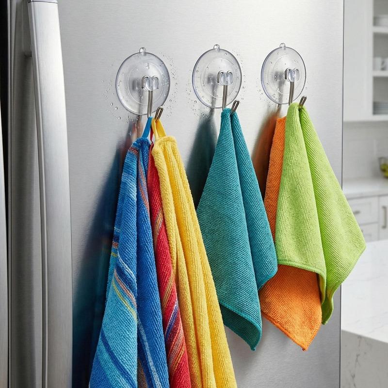 Clear PVC Suction Cup Hook Keys Towel Hanging Hanger Bathroom Kitchen Self-adhesive Wall Hooks Holder for Glass Window Decor