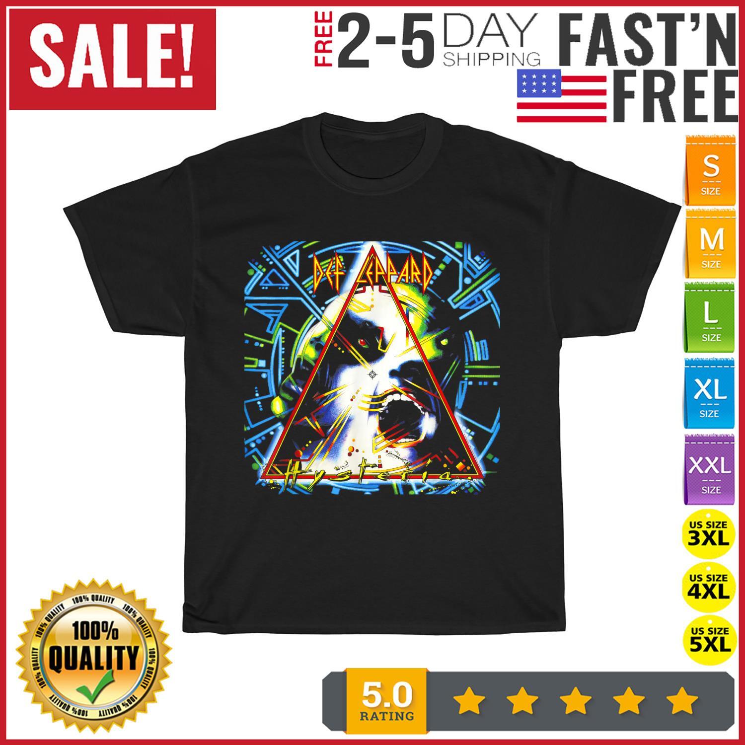Def Leppard Hysteria Album Vintage T Shirt Mens Womens Tees Top Men Fashion 2023 Women T Shirt Mens Womens Tees Top Short S