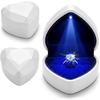 Boîte à Bague LED en Forme de Cœur, Boîte Cadeau Bijoux à Lumière Automatique pour Fiançailles, Demande en Mariage, Mariage - Intérieur en Velours Blanc, Rangement Créatif de Luxe Diamant