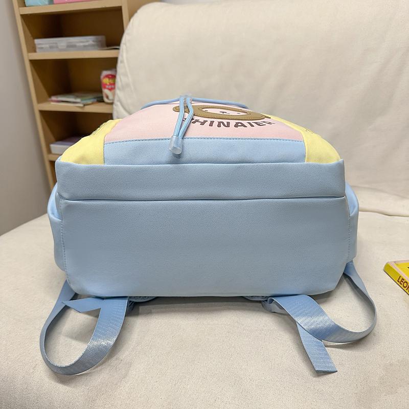 Contrast Color Backpack Junior High School Student Schoolbag Lightweight Large Capacity Backpack