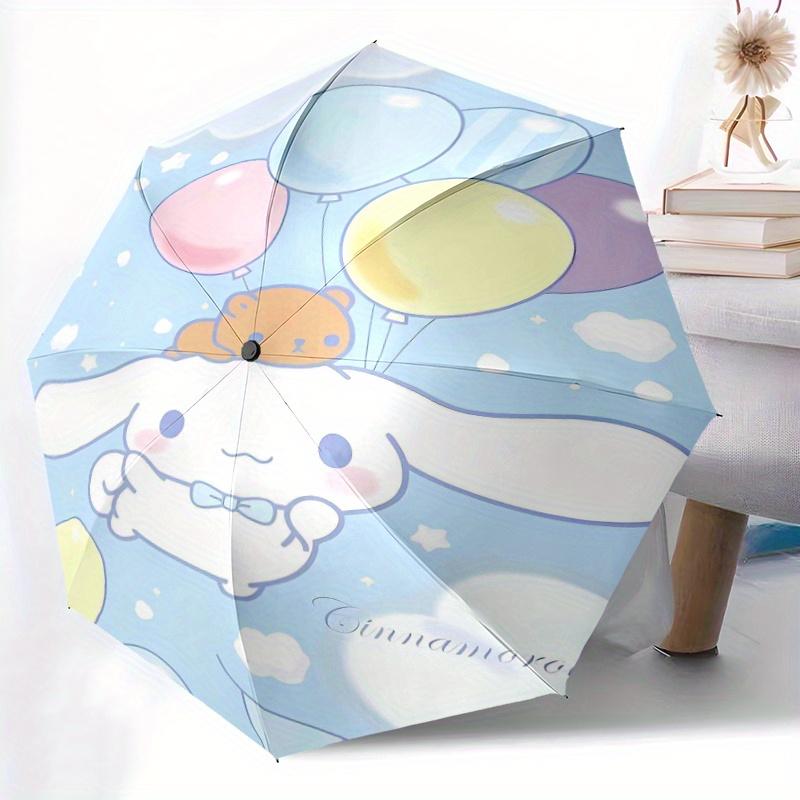 Colorful balloons CINNAMOROLL Automatic 3-Fold Umbrella Design, Cute Cartoon Pattern, Portable Outdoor Umbrella, Perfect, Holiday Gift for Disney fans