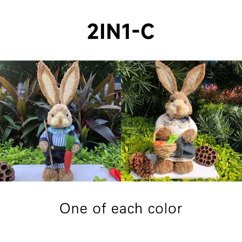 Osterhase Kaninchen Stroh Figuren Dekoration 35cm Ostern Stroh Ostern Kaninchen Hase Figurine Home Garten Hochzeit Ornament