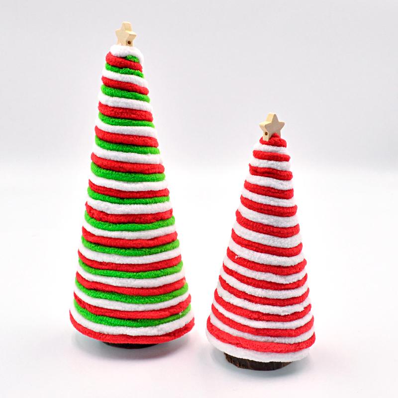 1Pc Mini Christmas Tree Tray Christmas Gift Desktop Christmas Tree Decoration Woolen Christmas Tree