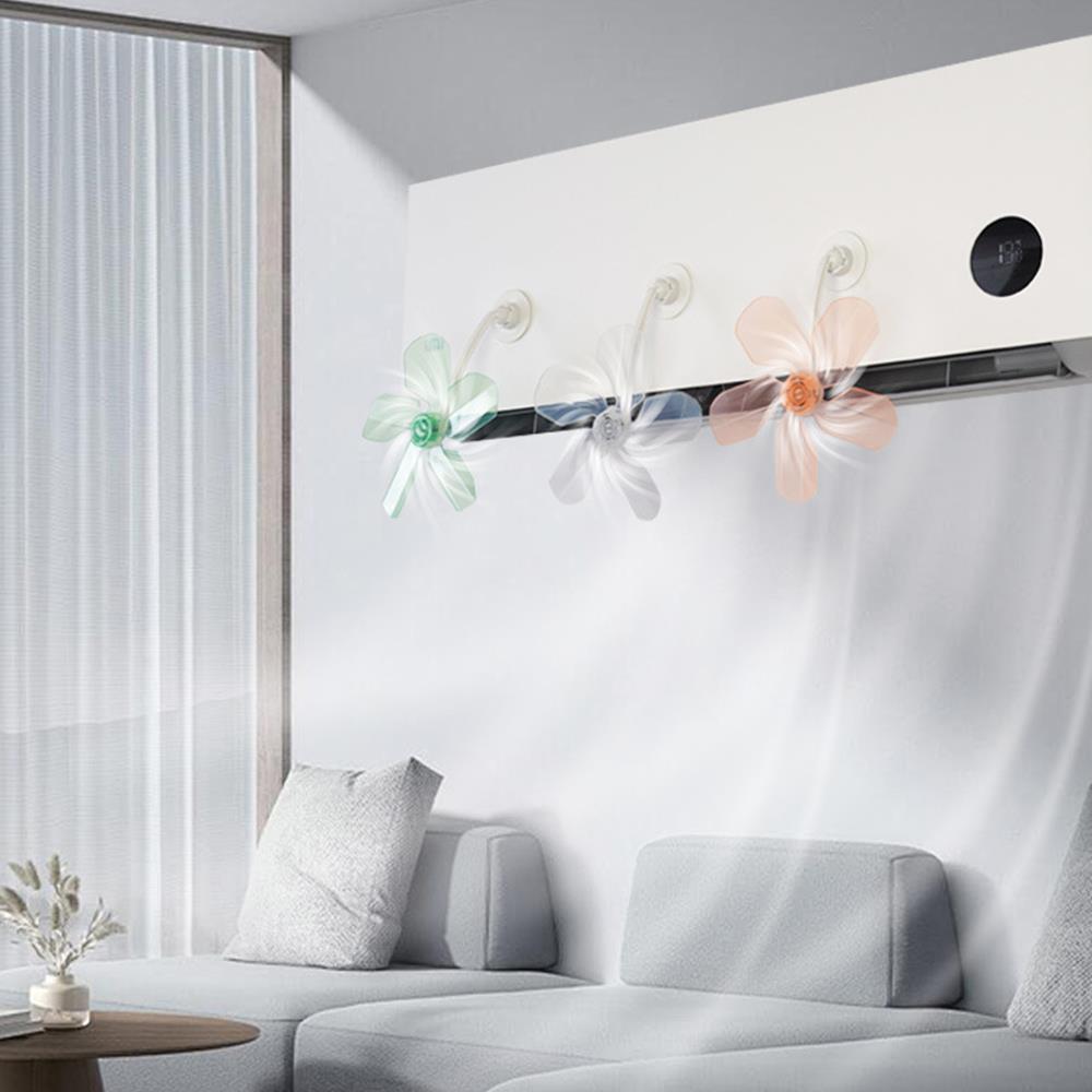 3Pcs Wall Mounted Conditioning Guide Fan Plastic Windmill Suction Cup Air Conditioning Ventilator Adjustable Anti-Direct Blow