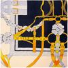130cm Big Handkerchief Luxury Brand Scarf Belt Chain Print Twill Silk Scarf Square Scarves Women Kerchief For Ladies Shawl