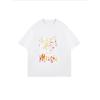 White Oversized T Shirt With Music Notes And Colorful Music Text For Casual Wear
