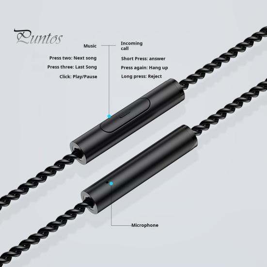 In-Ear-Kopfhörer Dynamic Circle Triple Unit mit Mikrofon, klarer Klang, Rauschunterdrückung, 3,5-mm-Kopfhörer mit Kabel