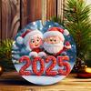 Santa Claus Acrylic Pendant with Lanyard Easy to Hang Adorable Christmas Tree Decoration Hanging Ornament Holiday Gift