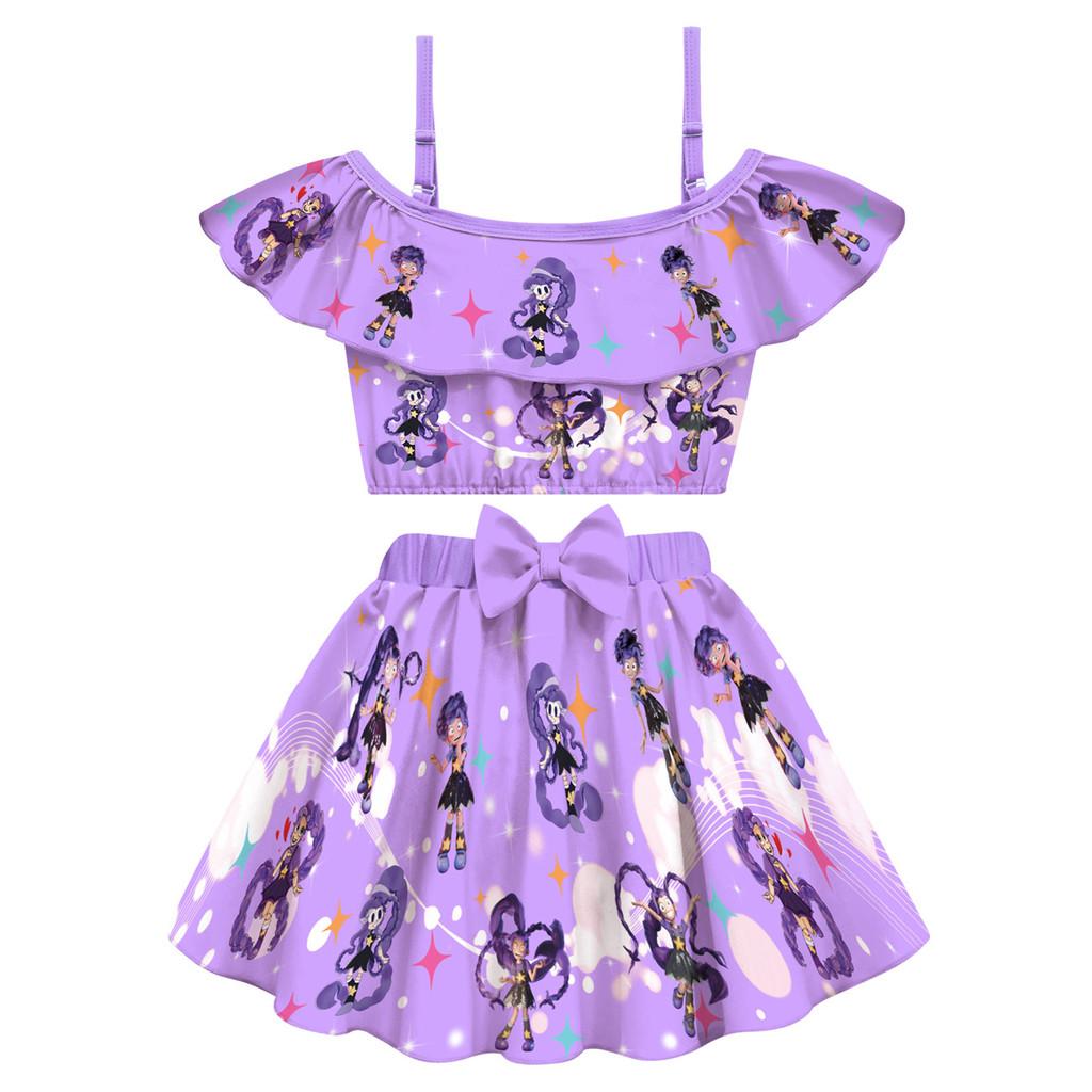 20859 Multi-color Kids Girls Lily Lovebraids Bobi Time Printed Swimsuit Swimwear Sets 100cm фиолетовый