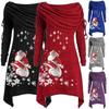 Elegante Maglione Natalizio da Donna con Babbo Natale e Maniche Lunghe Accoglienti