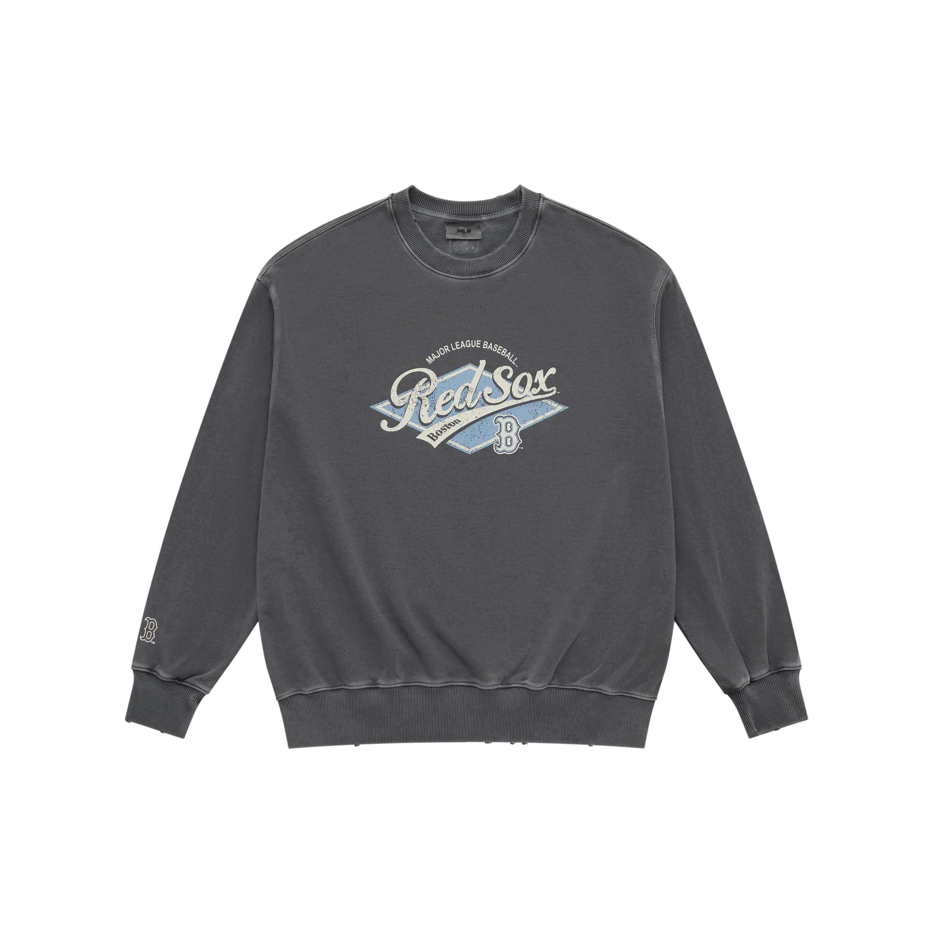 

New MLB Preppy Style Collection Boston Red Sox SS25 Crewneck Sweatshirt Unisex Dark Charcoal Gray 3AMTV0751-43CGD M
