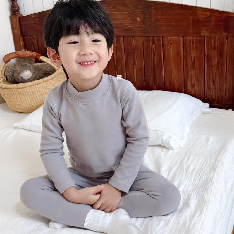 25 Styles Kids' Cotton Turtleneck Thermal Underwear Set for Fall/Winter - Boys & Girls