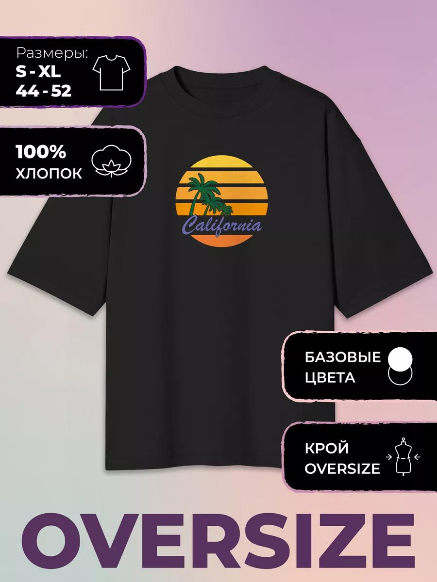 Oversized T-shirt with California print XL