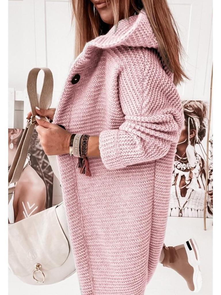 2025 Women's Plus Size Loose Hooded Knitted Cardigan Sweater