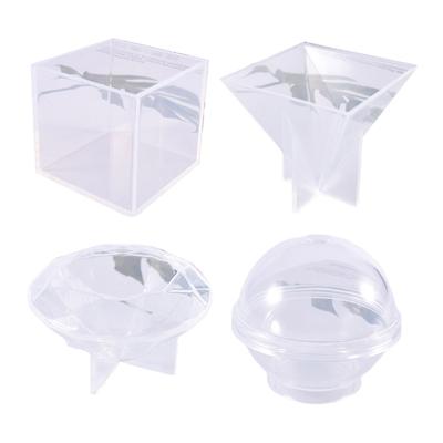 Stampi in resina a cubo con sfera quadrata Stampi in silicone per colata a cubo per la creazione di artigianato fai da te Stampi in silicone trasparente per la creazione di candele