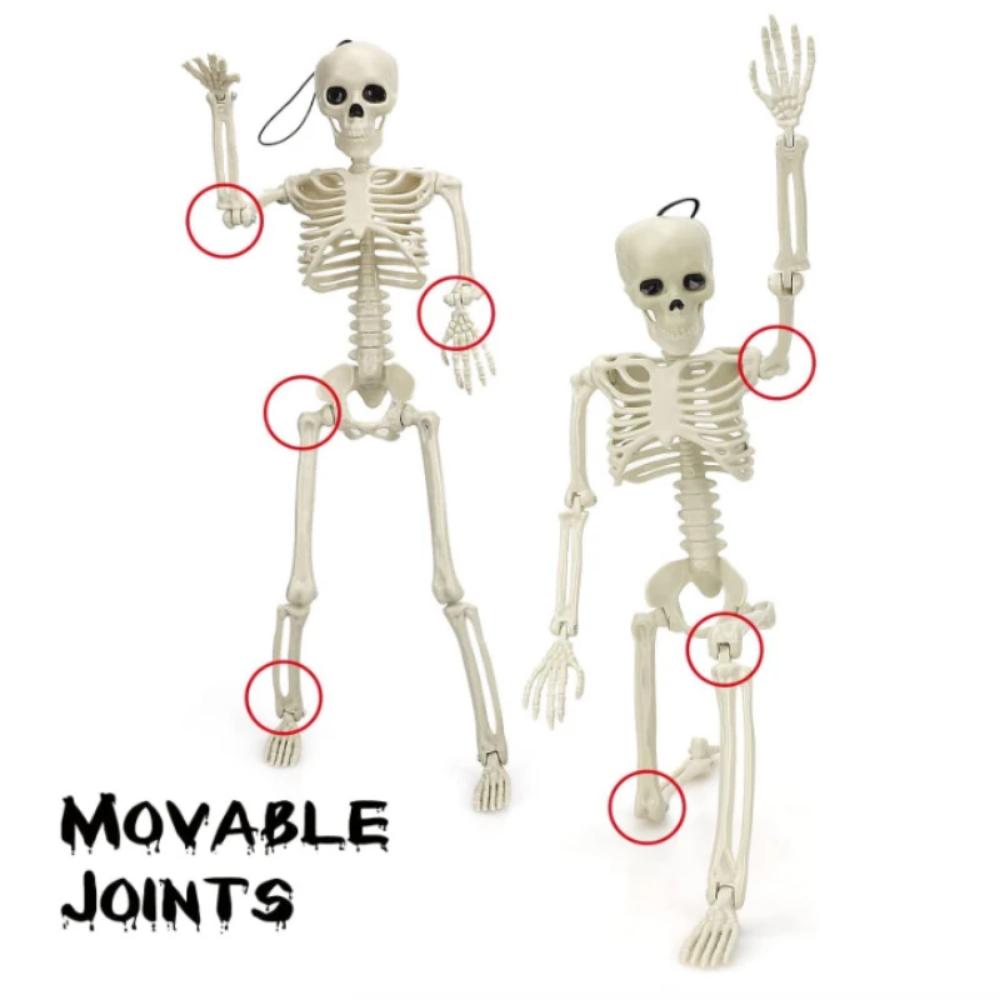 40cm Halloween Bewegliches Skelett Gefälschter Menschlicher Schädel Knochen Halloween Party Heim Bar Dekorationen Spukhaus Horror Requisiten Ornament