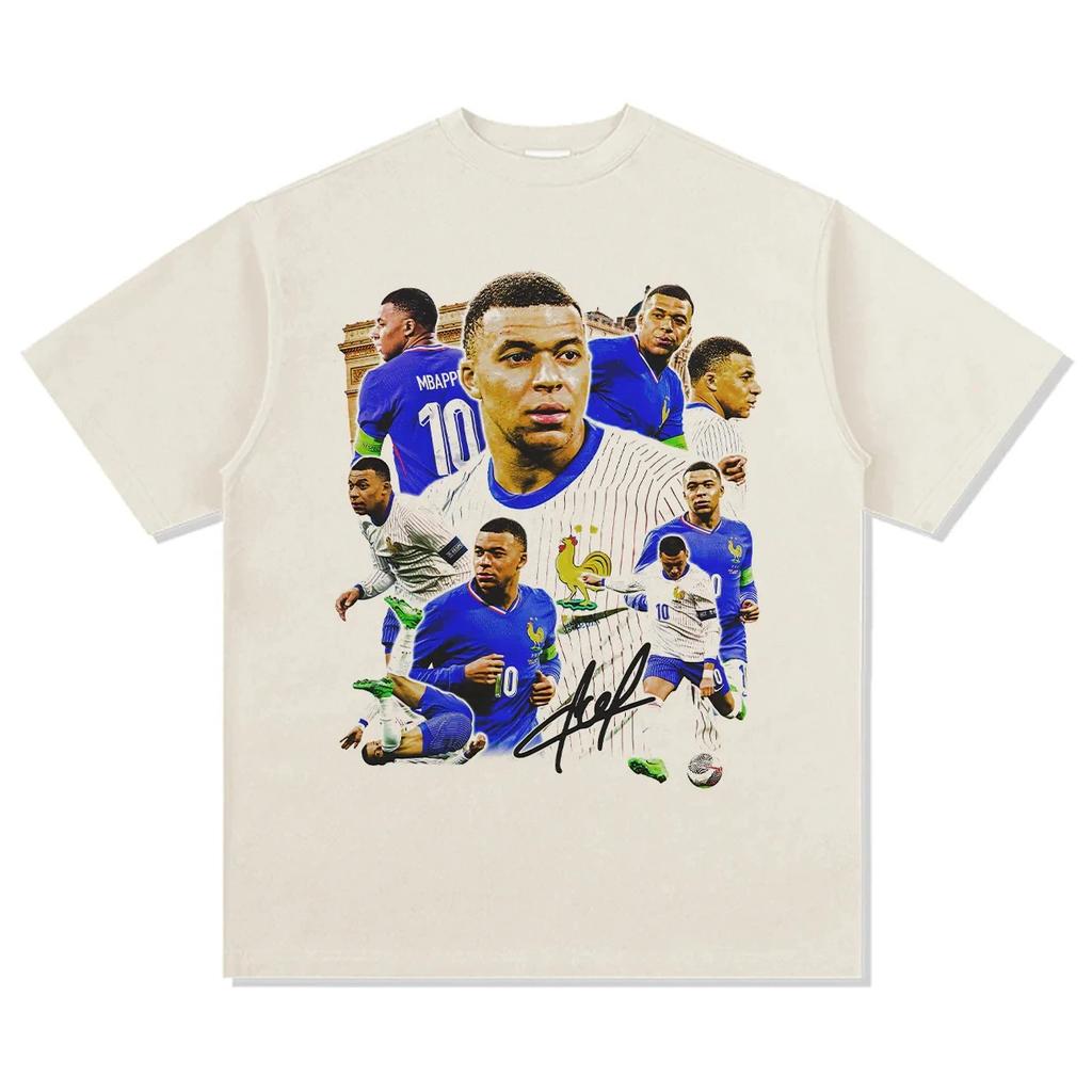 Kylian Mbappé Frankreich Nationalmannschaft #10 Vintage Bootleg Oversized T-Shirt, Weltmeister Grafik-T-Shirt, Unisex Freizeit-Oberteil