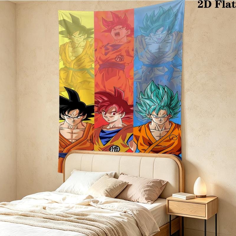 Dragon Ball Super Wandteppich Ästhetischer Wandbehang Bedruckter Stoffdecke Dekorative Wandteppiche Für Schlafzimmer Wohnzimmer Heimdekoration