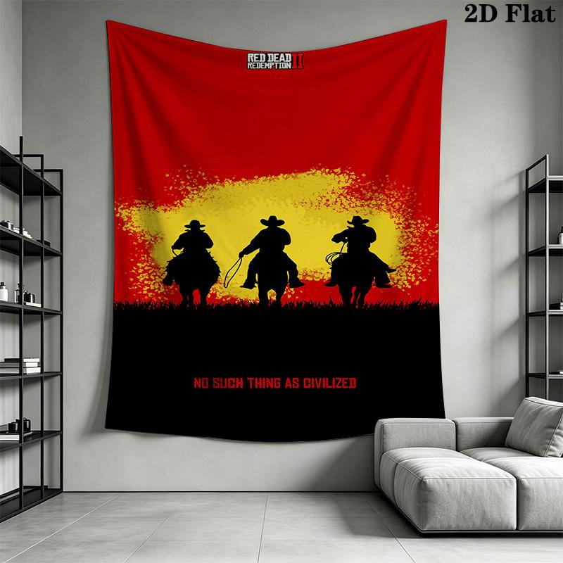 Red Dead Redemption Pattern Home Decor Tapestry, Wall Hanging, Decorative RV Wall Cloth.SGT0917213