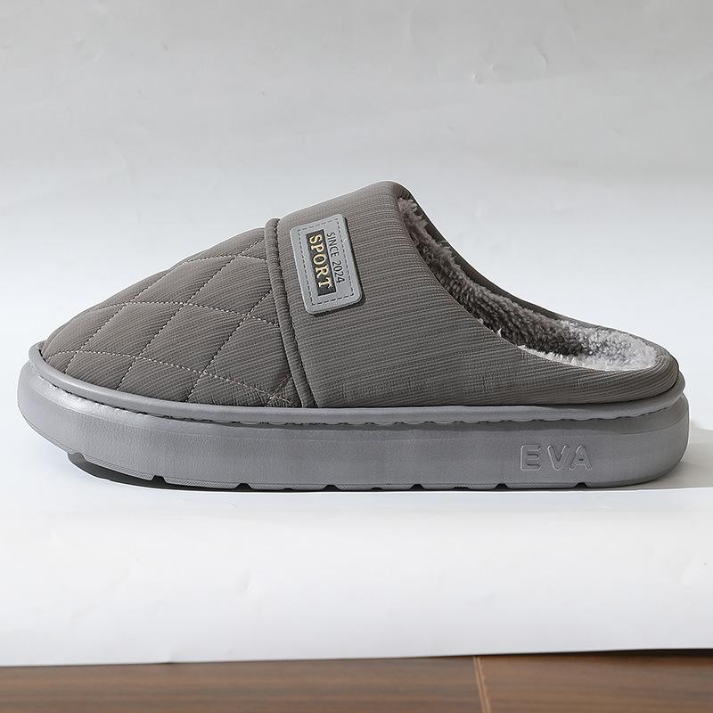 Pantofole invernali da uomo in velluto di cotone, casual, calde, con suola spessa, grandi dimensioni, antiscivolo, scarpe da interno, 38-47