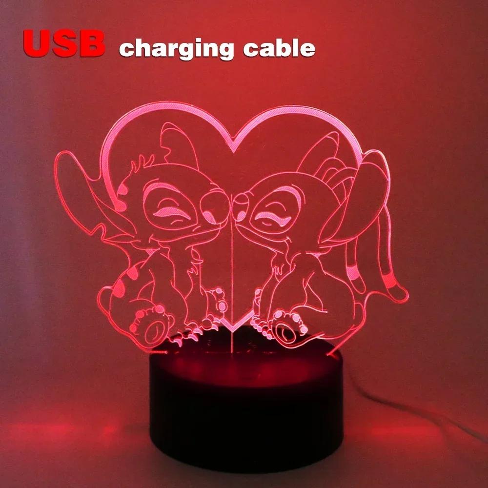 

Led Cute Touch Lamp Anime Stitch Gaming Bedroom Decoration Usb Night Lights Kids Birthday Personalized Gift Aesthetic Room Decor 7 Color&USB Plug