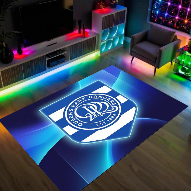Queens Park Rangers Football Design Crystal Velvet Carpet Cozy Non?Slip Printed Rug For Bedroom Living Room Entrance