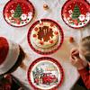 10/20/50pcs Christmas Disposable Plates Tableware Decorations Dessert Dish Christmas Car Snack Paper Plates Party Supplies Kids