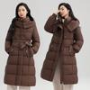 Women's hooded splicing new cold and windproof lightweight thickened fluffy warm loose high-quality fabric casual sports cotton clothing