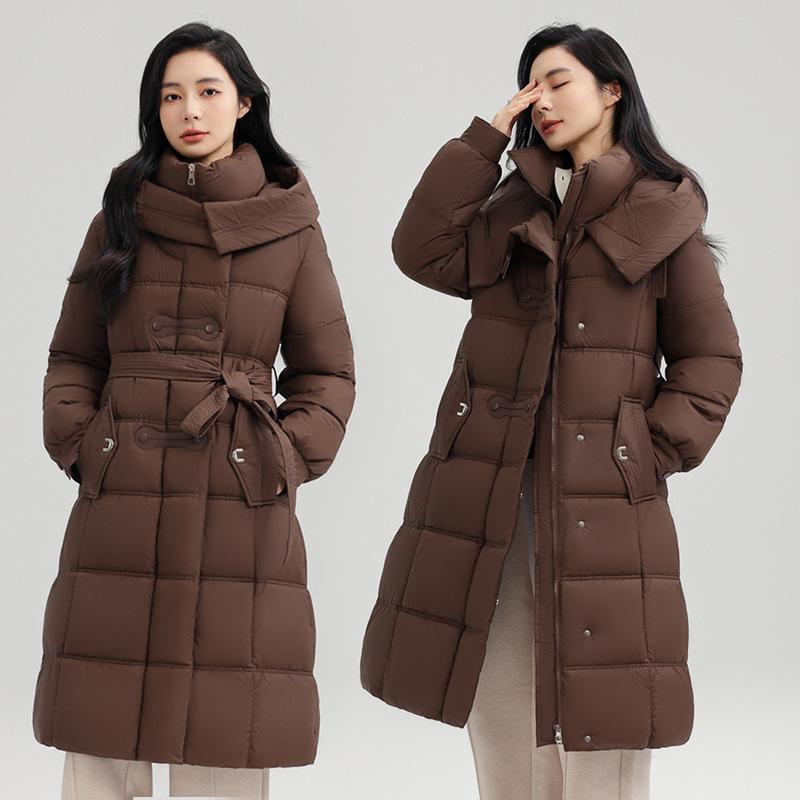 Women's hooded splicing new cold and windproof lightweight thickened fluffy warm loose high-quality fabric casual sports cotton clothing