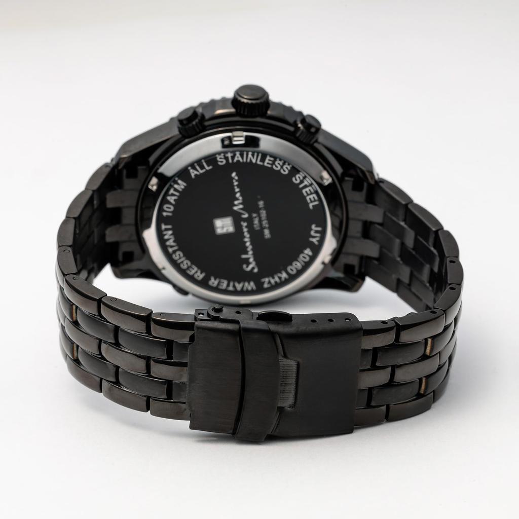 Salvatore Marra Solar Analog Quartz Limited Edition Men's Radio-Controlled Watch, Movement, Waterproof, BKBK, [Product]