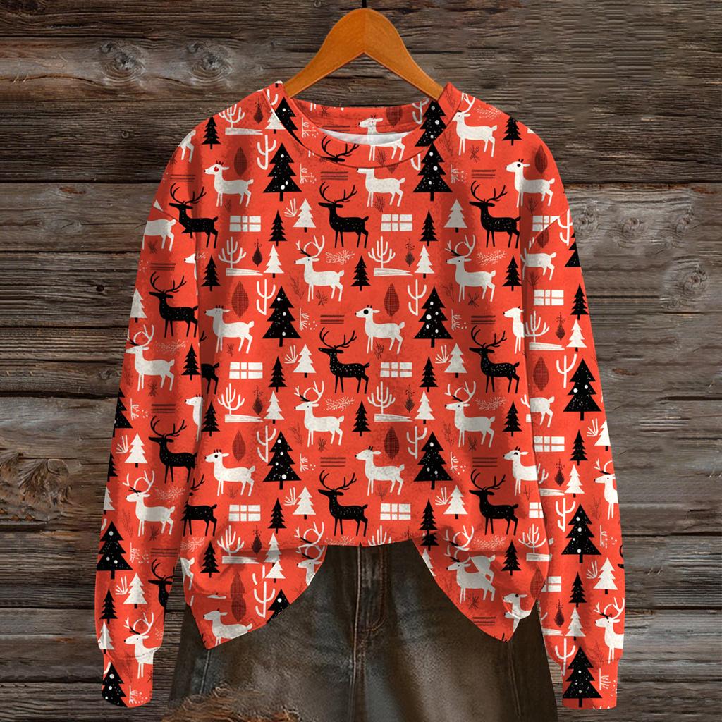 Damenmode Langarm Weihnachten Schneemann Schneeflocke Druck Jacke Strickjacke