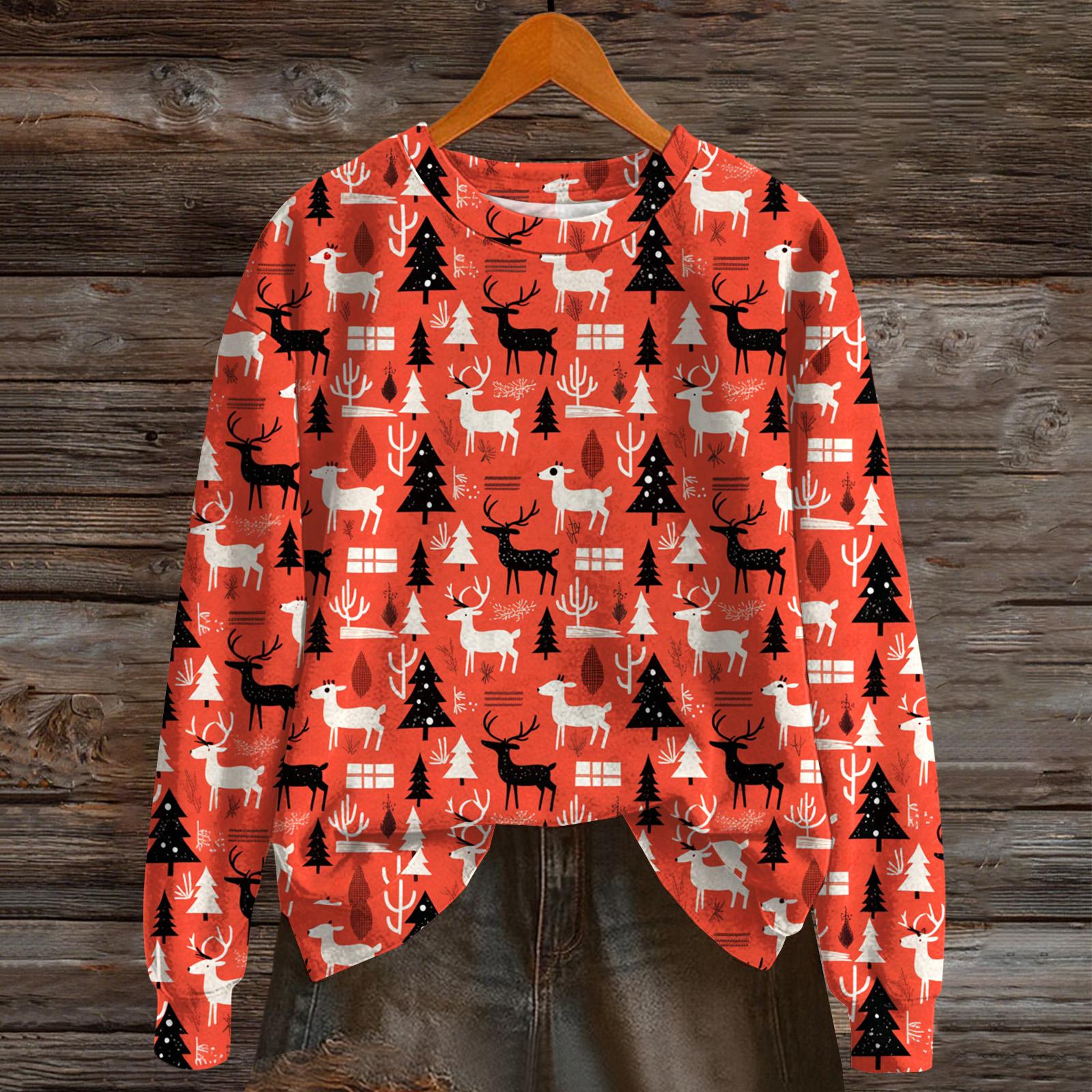 

Женская мода с длинным рукавом, рождественский принт «Снеговик-снежинка», куртка, кардиган XL арбуз красный