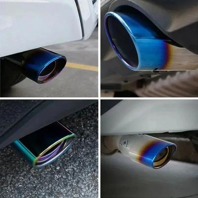 Car Tailpipe Modification Universal for 6-Color 63mm Stainless Steel Muffler Tailpipe Cover Decoration Single Exhaust Pipe