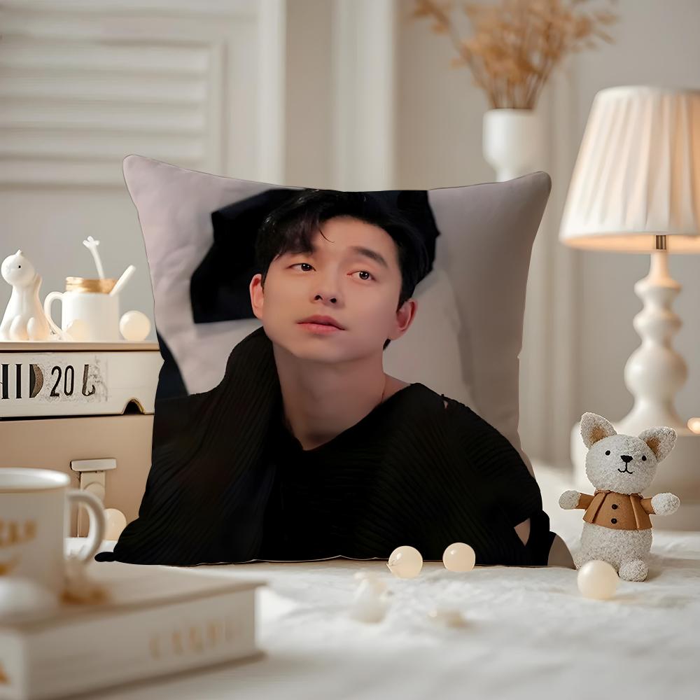 

KPOP GGong YYoo Cushion Cover Antidustmite Pillowcase Invisible zipper silky short plush Sofa cushion cover 30X30cm