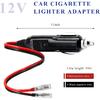 Fused Cigarette Lighter Male Plug, 12V 15A Car Cigarette Lighter Socket Cord with Leads & LED Light, 16AWG Fused Cigar Male Plug Connector DC Battery